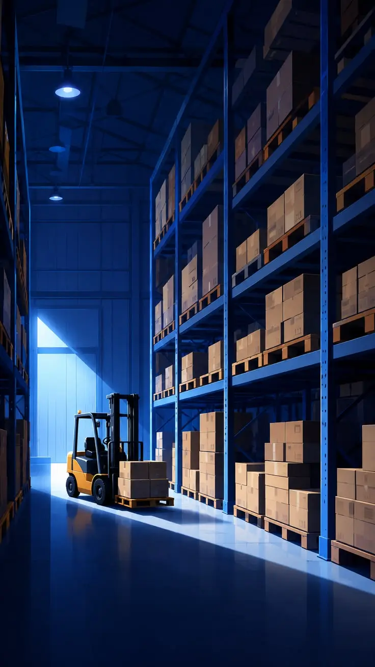 Warehouse racking with spare parts
